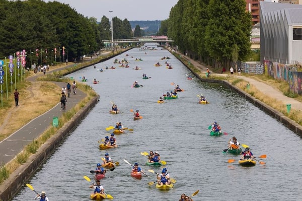 Kayak sur le canal de l’Ourcq