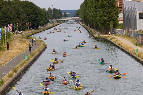Kayak sur le canal de l’Ourcq